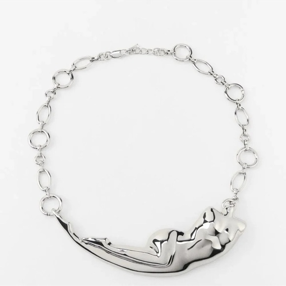 ZARA BODY METAL LINK NECKLACE - Picture 1 of 9